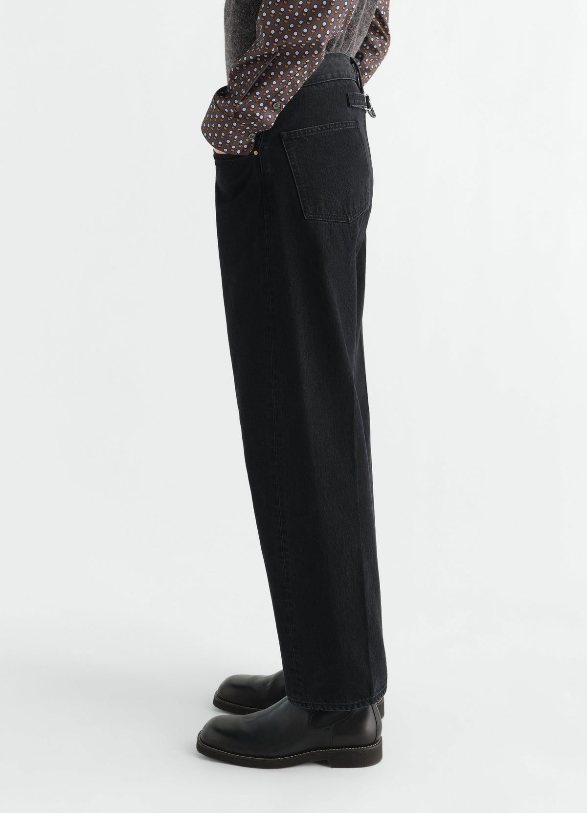 JEAN DROIT 5 POCHES EN DENIM SELVEDGE NOIR