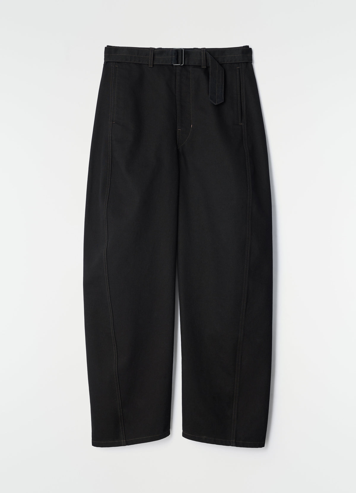 PANTALON CEINTURÉ TWISTED EN DENIM NOIR ÉPAIS