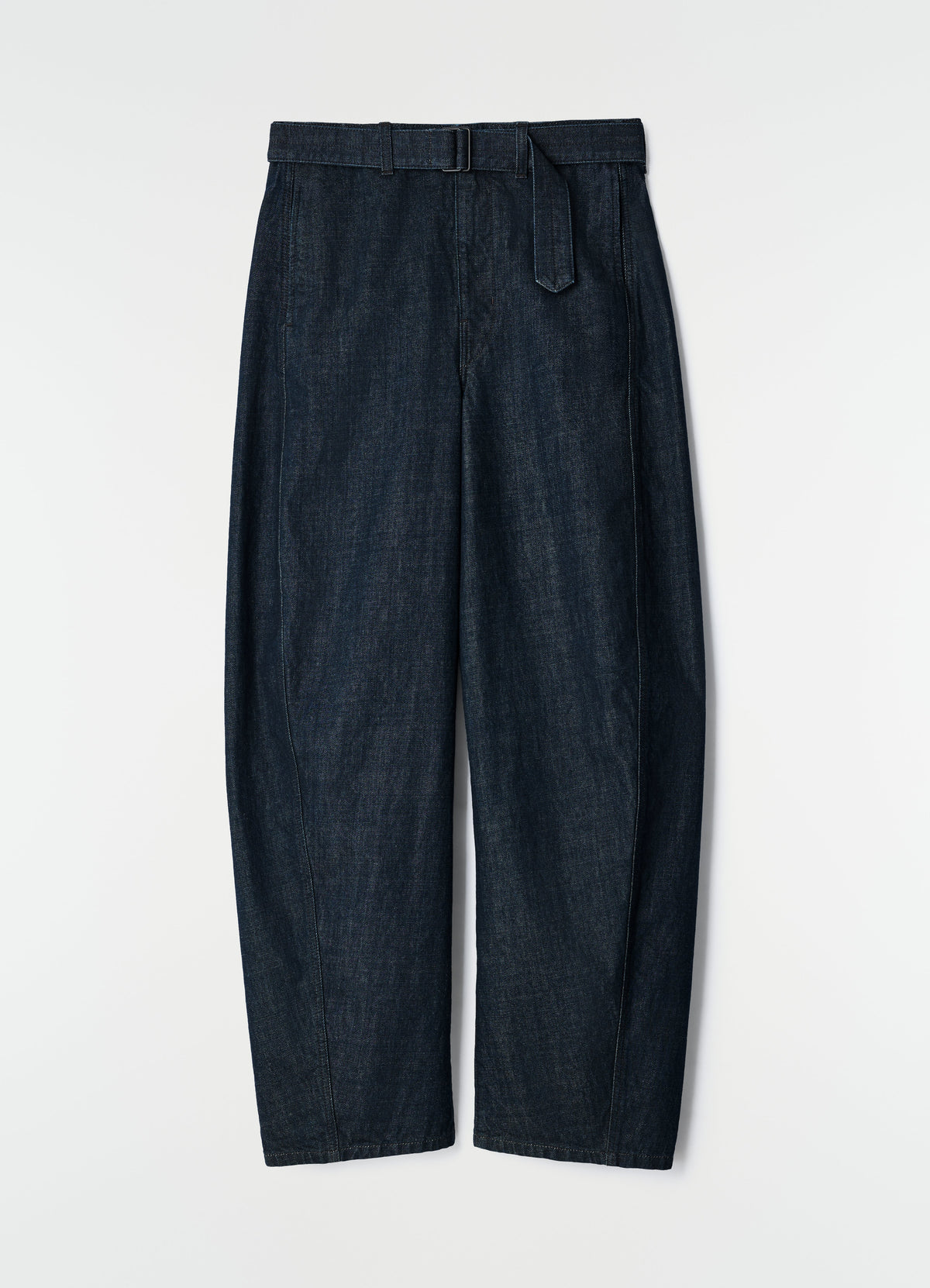 TWISTED BELTED PANTS IN HEAVY INDIGO DENIM