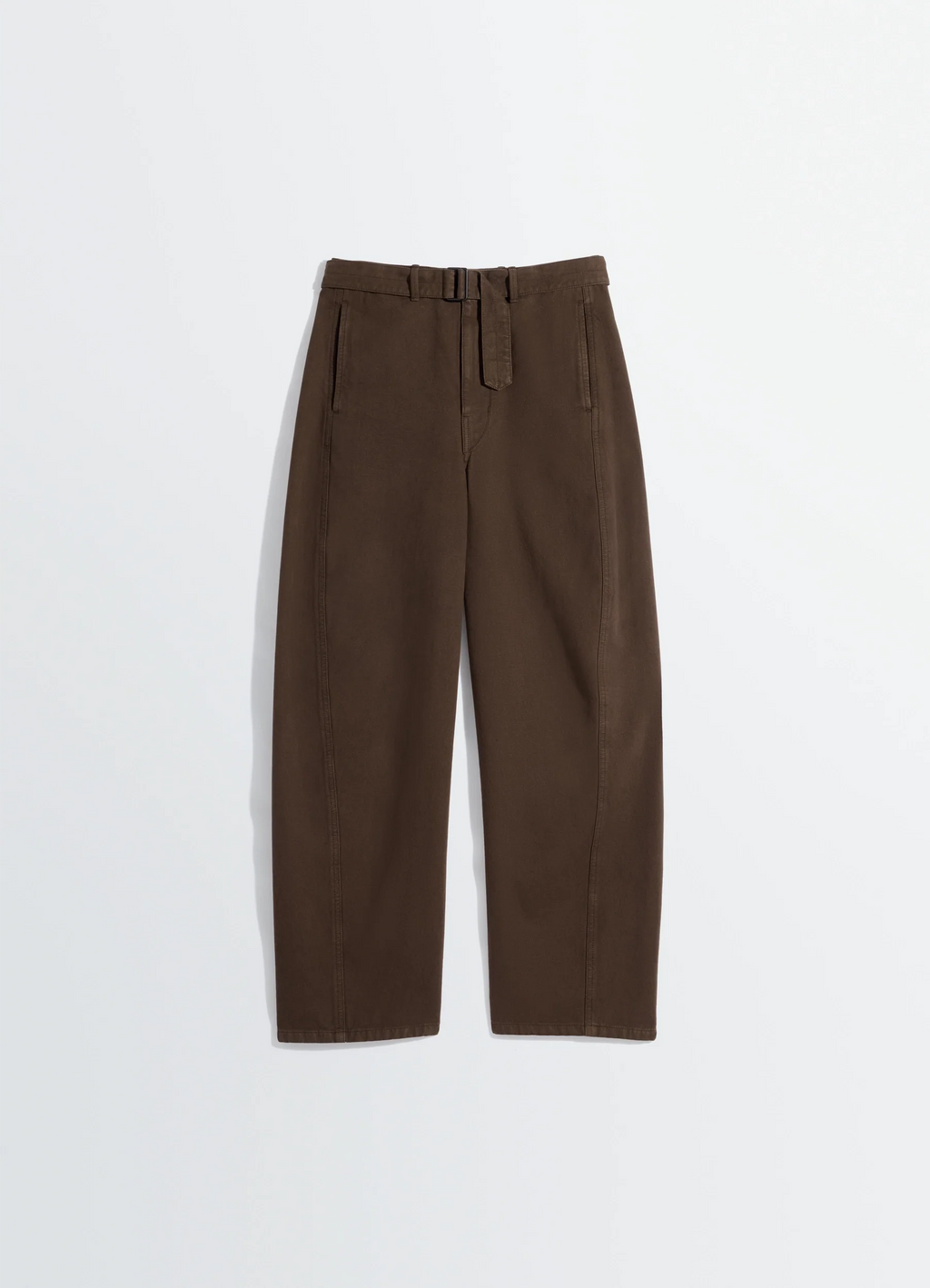 TWISTED BELTED PANTS IN DYED HEAVY BROKEN TWILL