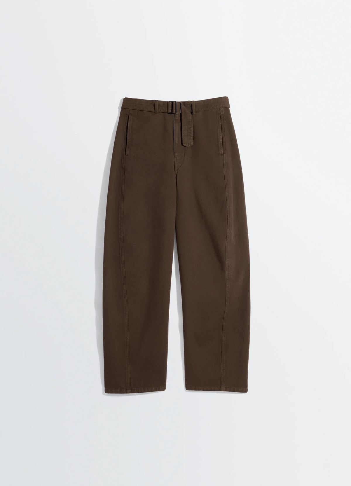TWISTED BELTED PANTS IN DYED HEAVY BROKEN TWILL