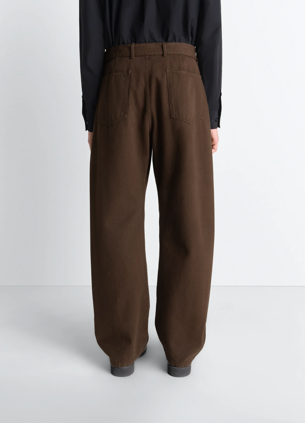 TWISTED BELTED PANTS IN DYED HEAVY BROKEN TWILL