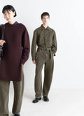 TWISTED BELTED PANTS IN GARMENT DYED HEAVY DENIM