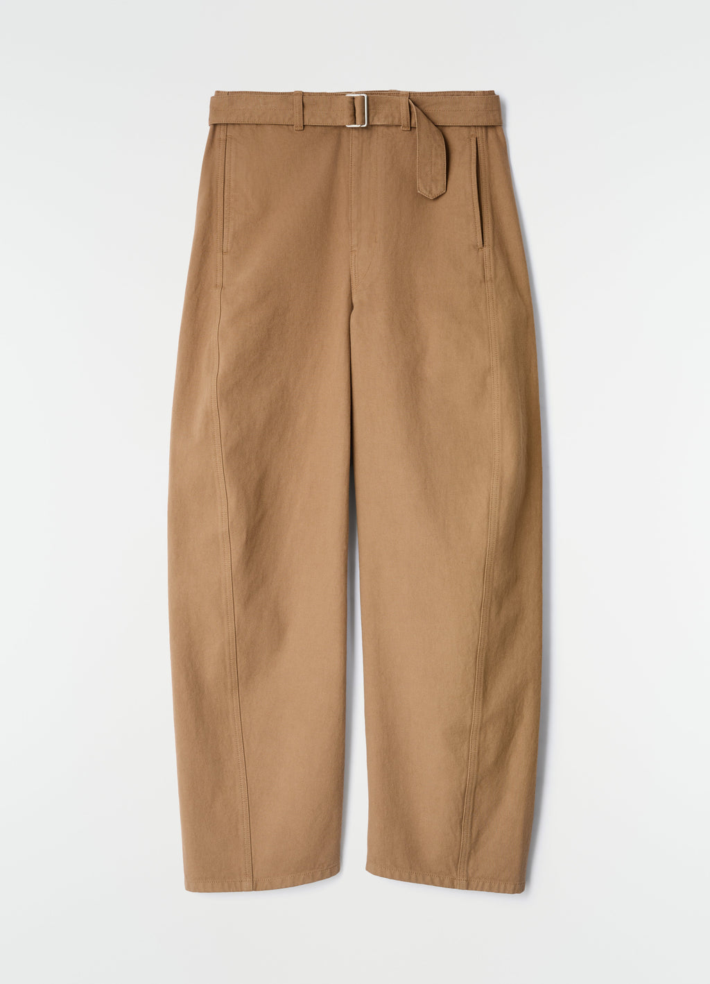 TWISTED BELTED PANTS IN GARMENT DYED HEAVY BROKEN TWILL