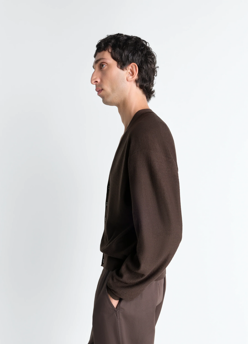 CARDIGAN CROISÉ EN MÉLANGE DE MÉRINOS