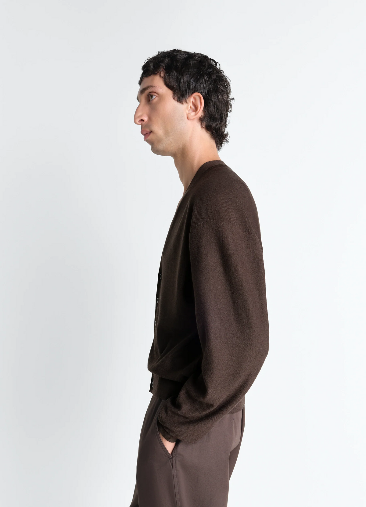 CARDIGAN CROISÉ EN MÉLANGE DE MÉRINOS