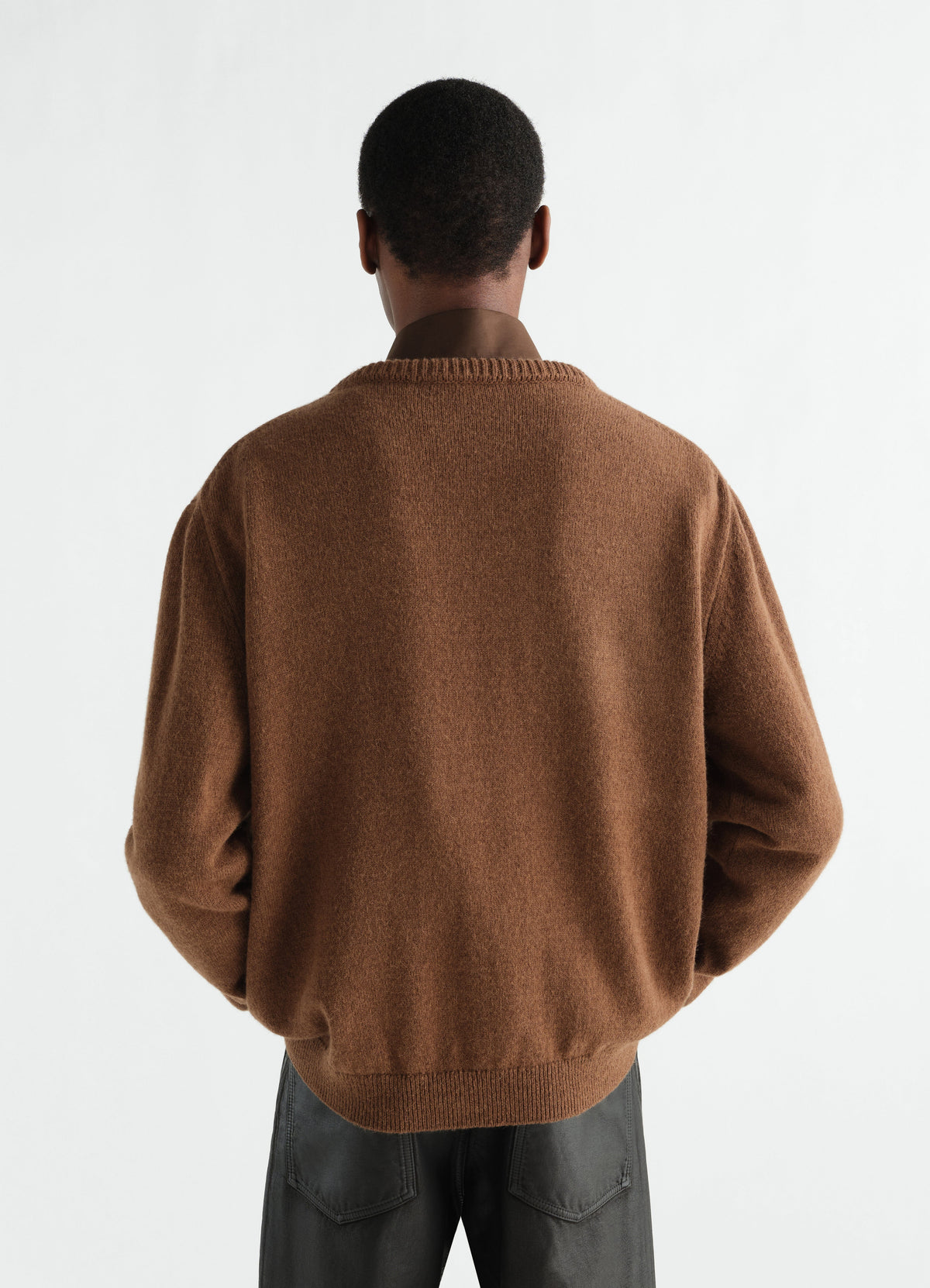 PULL-OVER COL ROND EN MÉLANGE D'ALPAGA