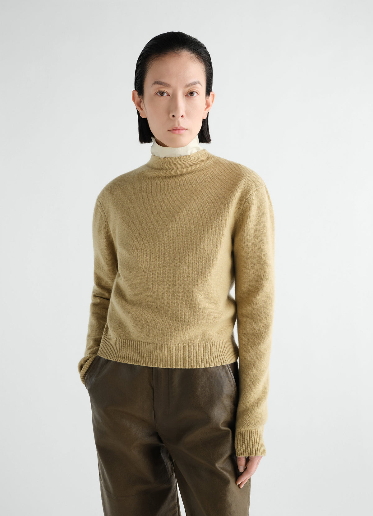 REVERSIBLE BUTTONED SWEATER IN CASHMERE