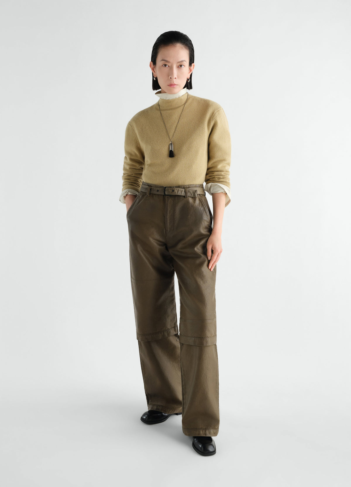 REVERSIBLE BUTTONED SWEATER IN CASHMERE