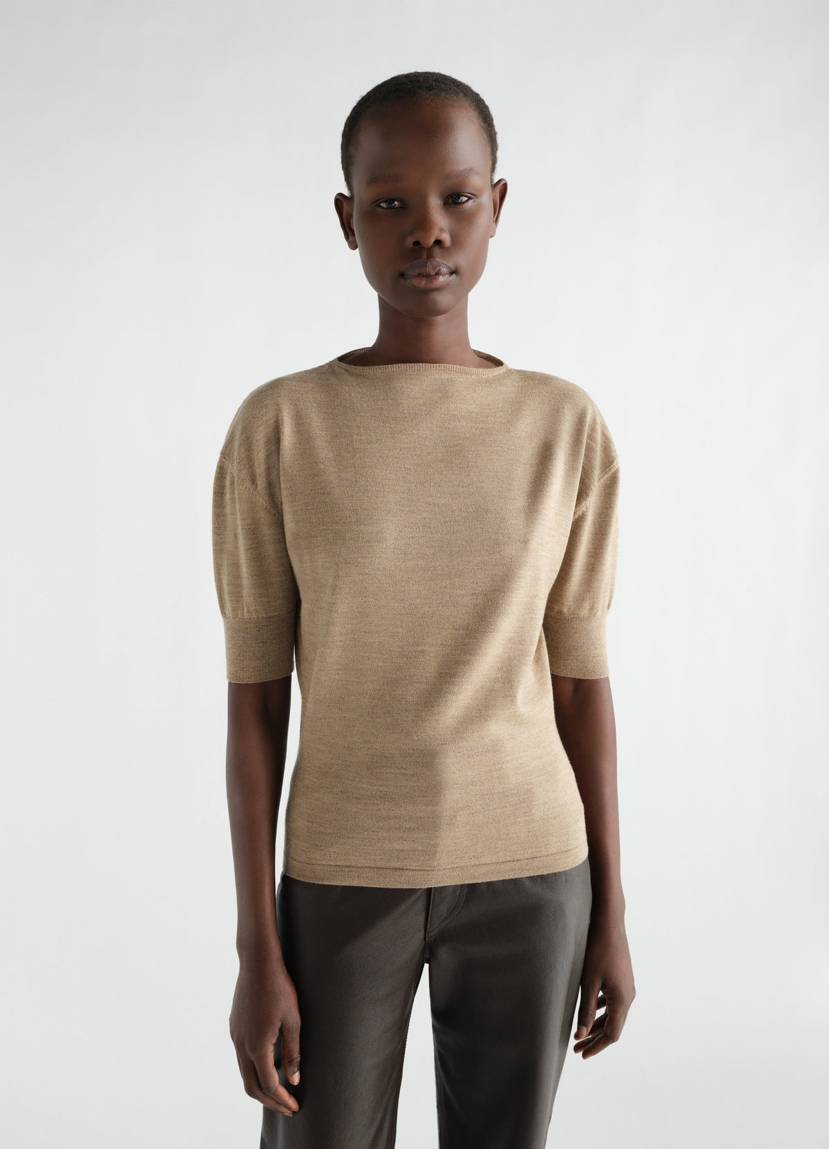 PULL À MANCHES COURTES EN LAINE MÉRINOS FINE