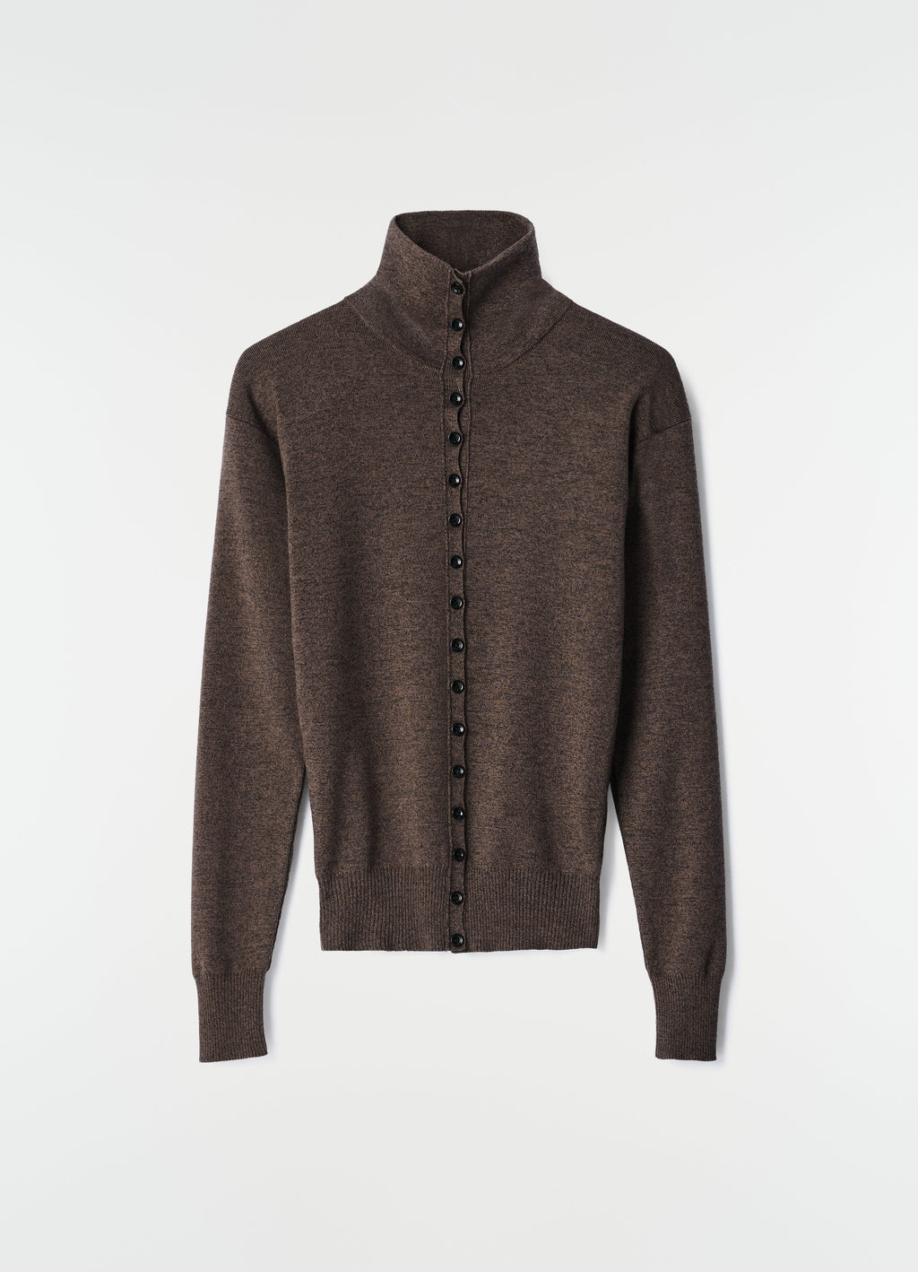 BUTTONED TOP IN FINE MERINO WOOL