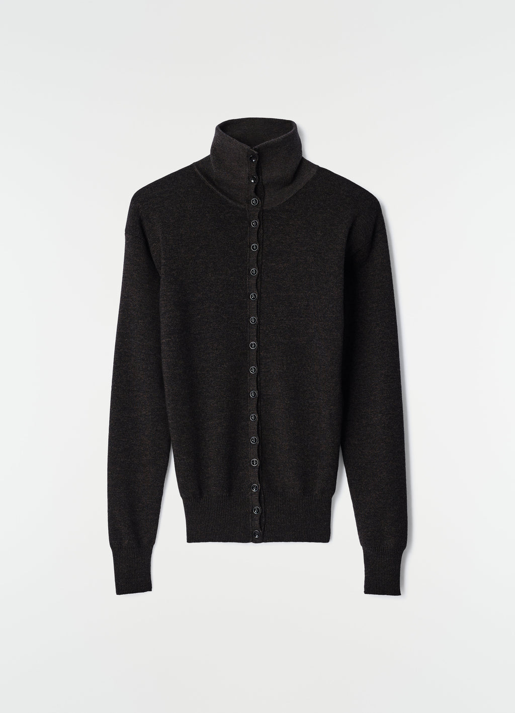 BUTTONED TOP IN FINE MERINO WOOL