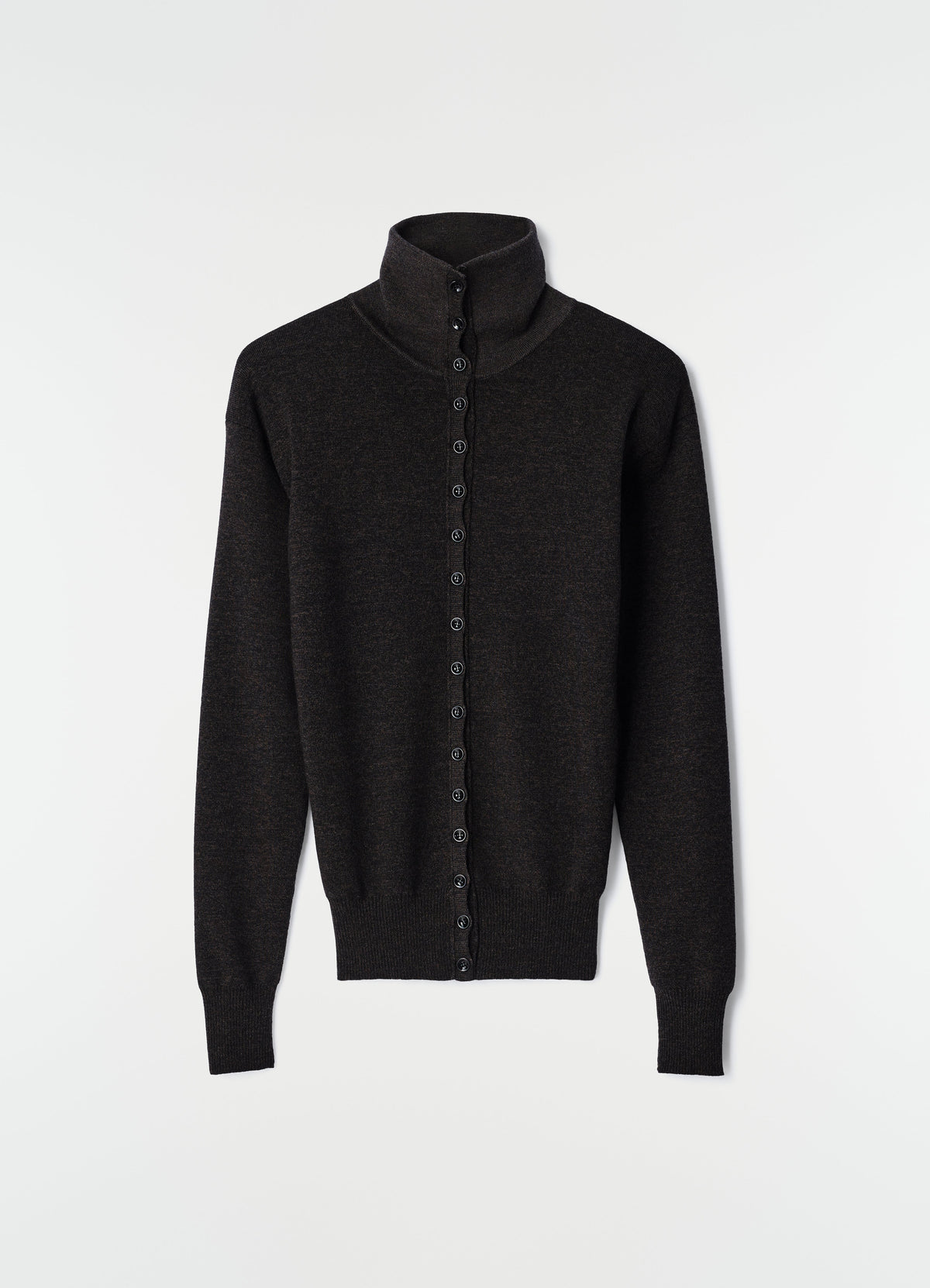 BUTTONED TOP IN FINE MERINO WOOL
