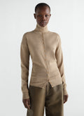 BUTTONED TOP IN FINE MERINO WOOL