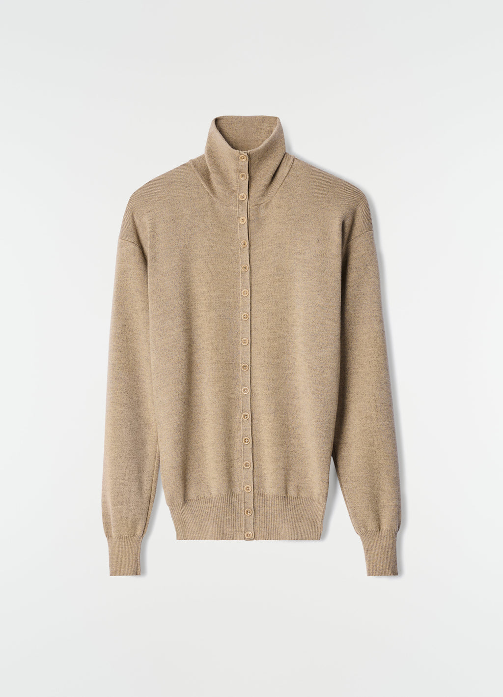 BUTTONED TOP IN FINE MERINO WOOL