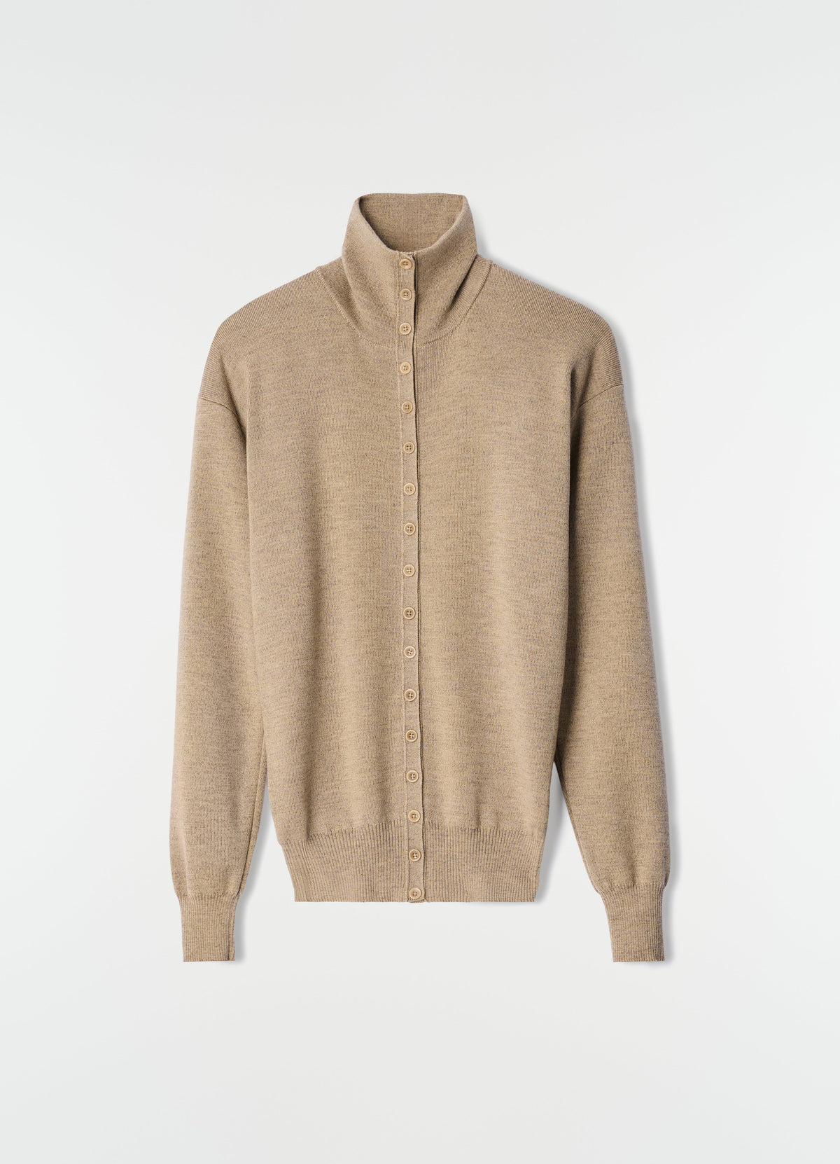 BUTTONED TOP IN FINE MERINO WOOL