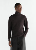 TURTLE NECK SWEATER IN MOULINE FINE MERINO WOOL