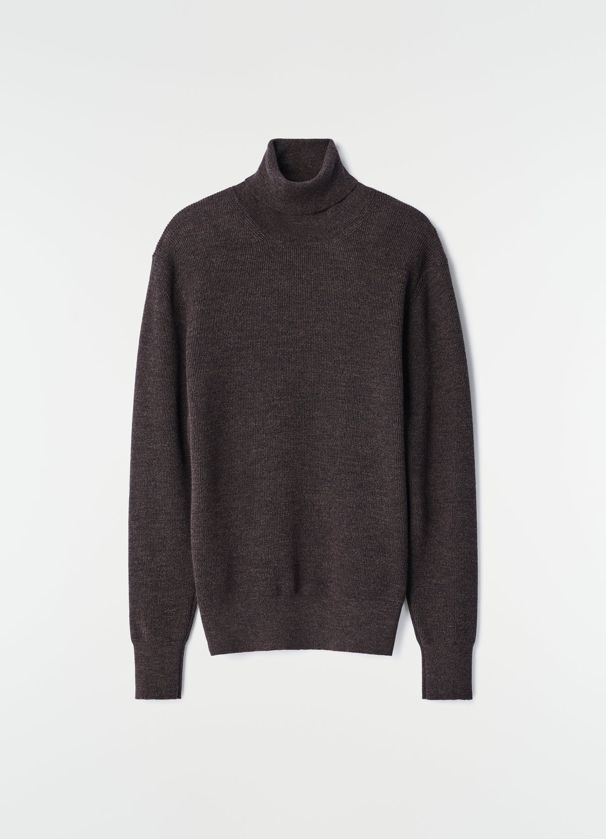 TURTLE NECK SWEATER IN MOULINE FINE MERINO WOOL