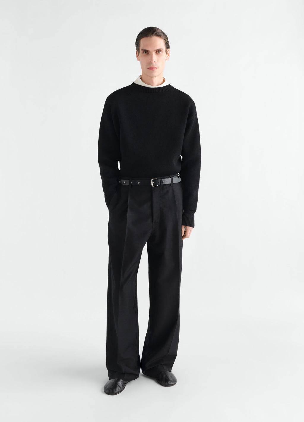 BOAT NECK SWEATER IN DOUBLE FACE VIRGIN WOOL