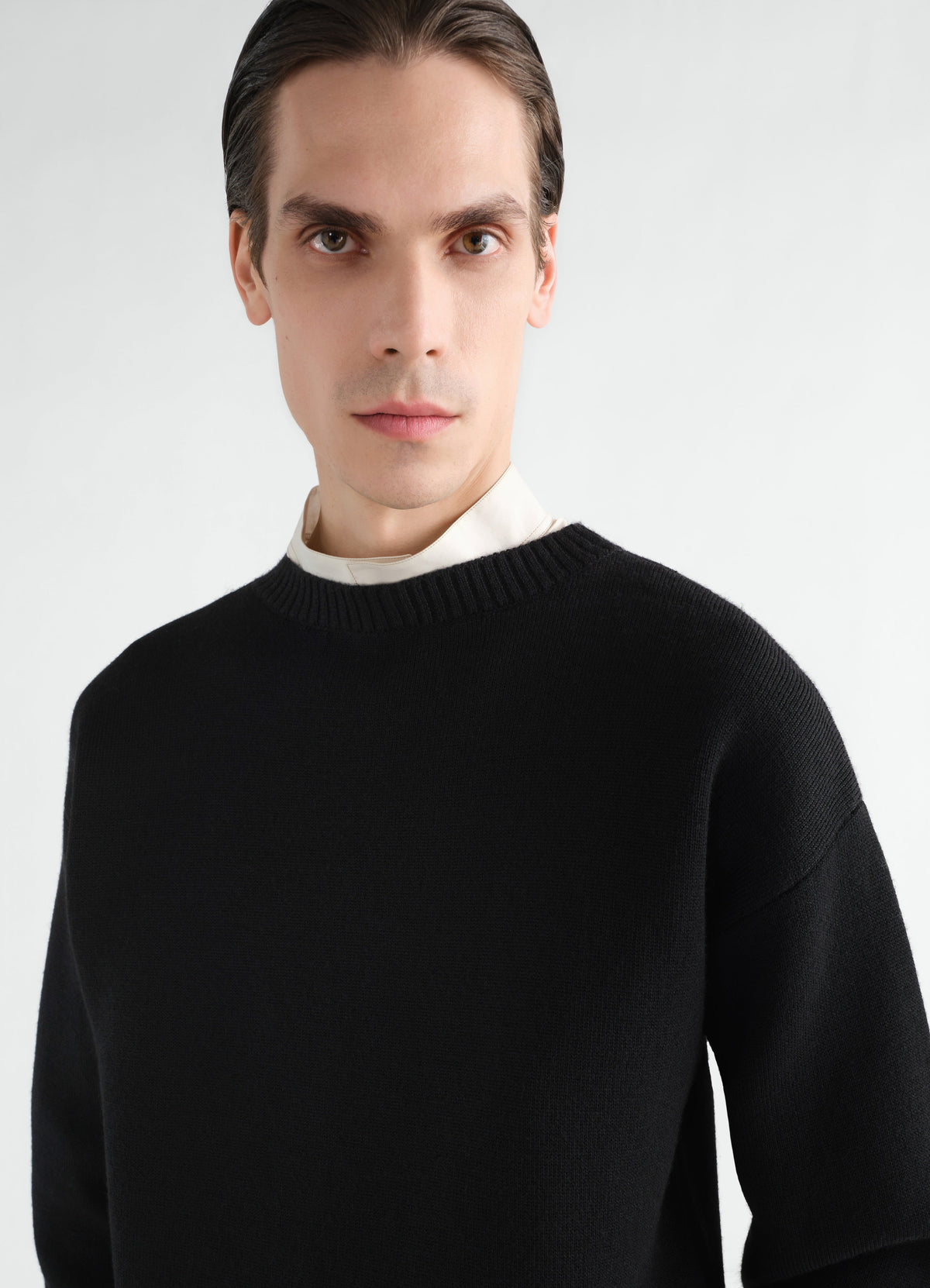 PULL-OVER À ENCOLURE BATEAU EN LAINE VIERGE DOUBLE FACE