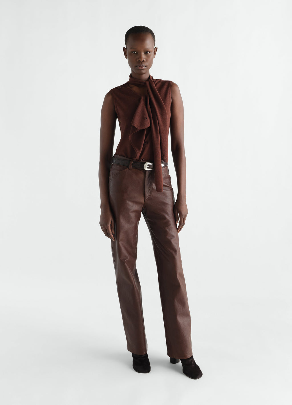 ASYMMETRICAL VEST IN MERINO BLEND