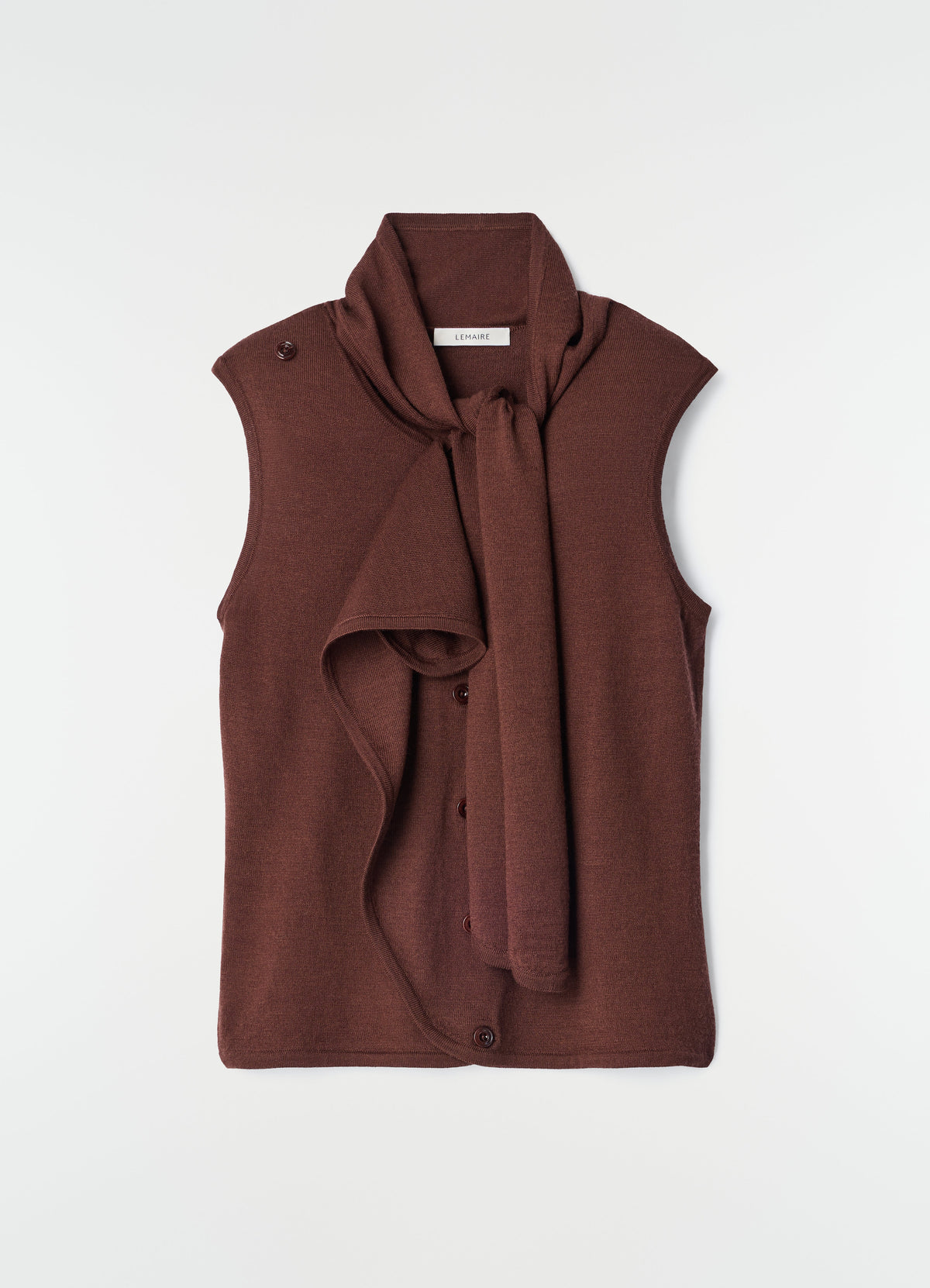 ASYMMETRICAL VEST IN MERINO BLEND