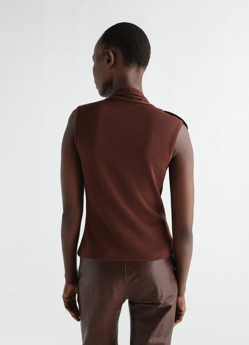 ASYMMETRICAL VEST IN MERINO BLEND