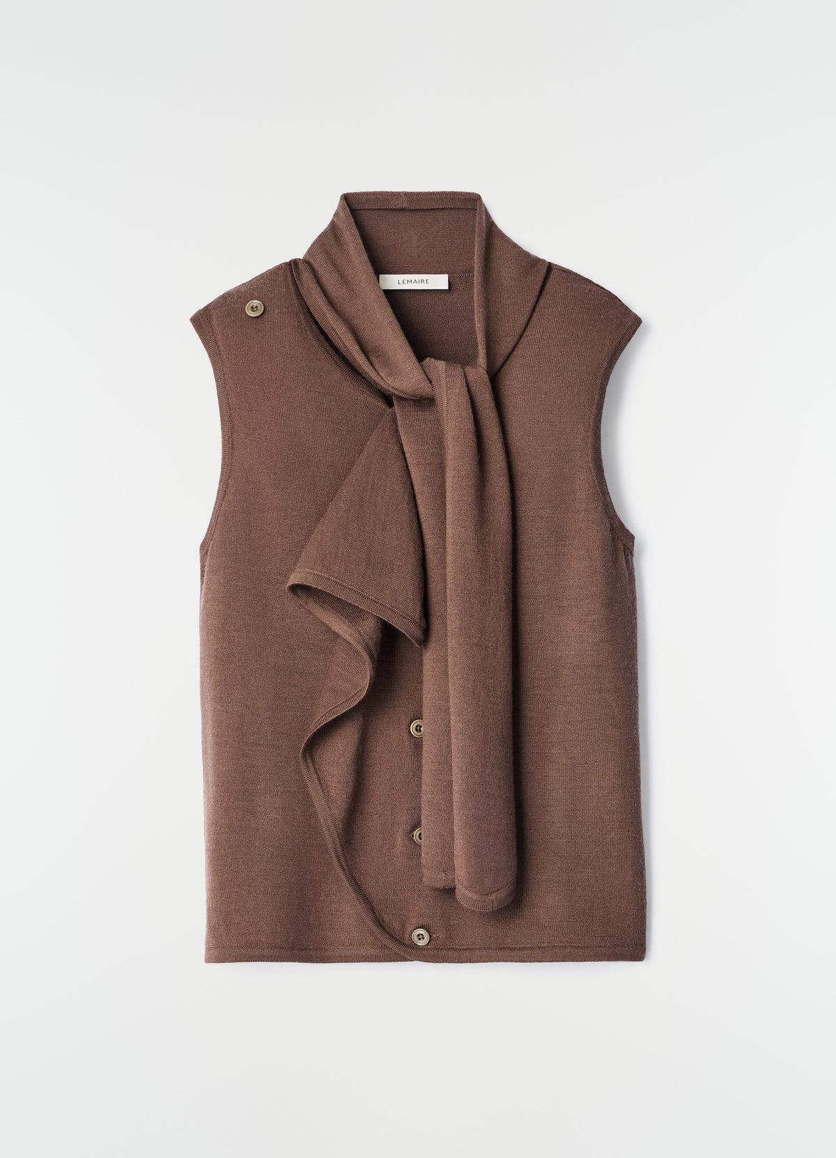 ASYMMETRICAL VEST IN MERINO BLEND