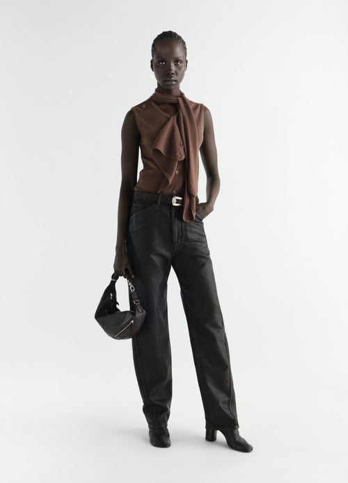 GILET ASYMÉTRIQUE EN MÉLANGE DE MÉRINOS