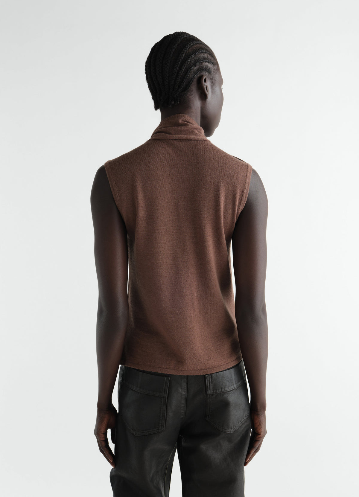 ASYMMETRICAL VEST IN MERINO BLEND