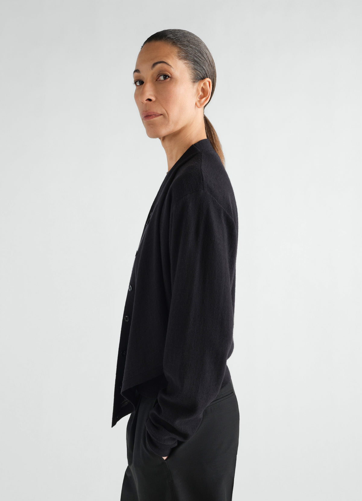 CARDIGAN TROMPE-L'ŒIL EN MÉLANGE DE MÉRINOS