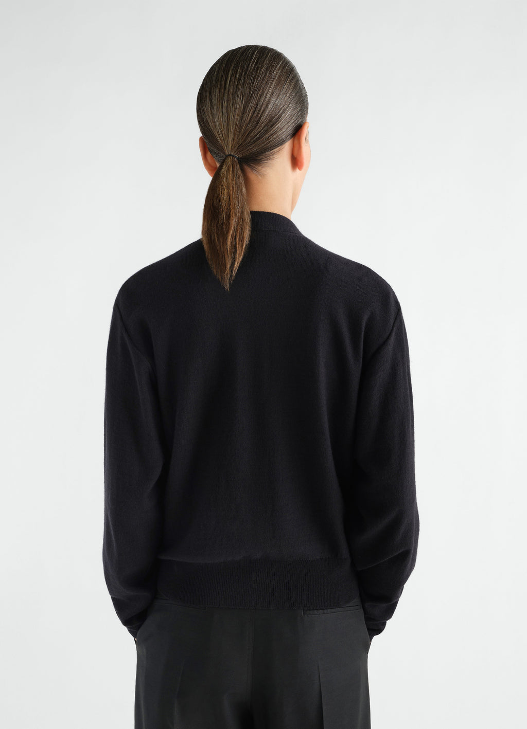 CARDIGAN TROMPE-L'ŒIL EN MÉLANGE DE MÉRINOS