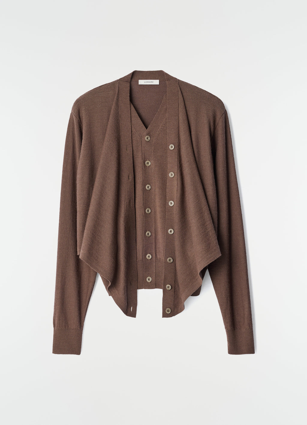 CARDIGAN TROMPE-L'ŒIL EN MÉLANGE DE MÉRINOS