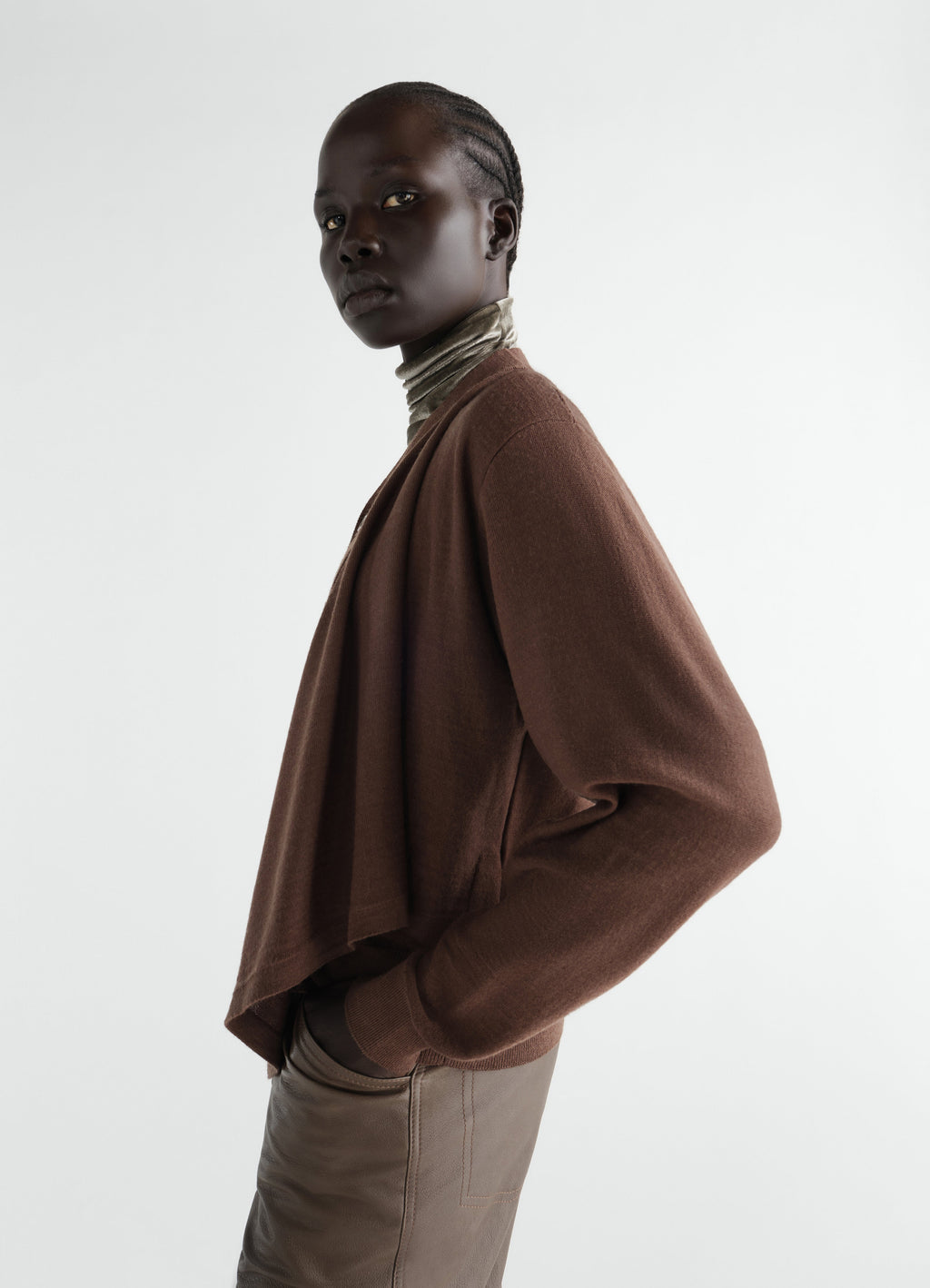 CARDIGAN TROMPE-L'ŒIL EN MÉLANGE DE MÉRINOS