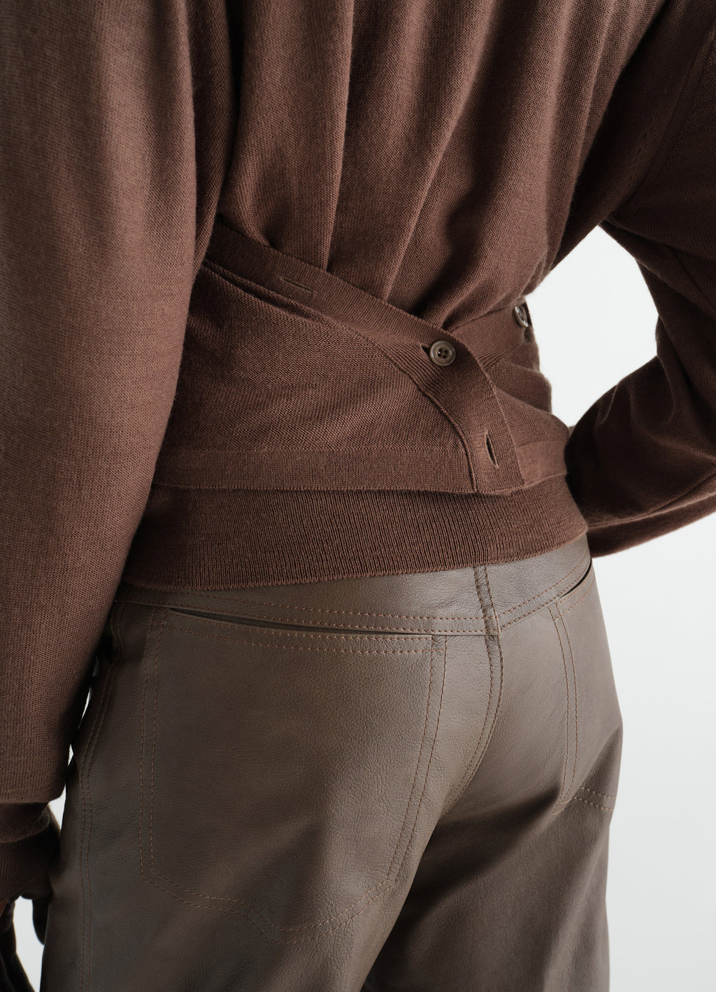 CARDIGAN TROMPE-L'ŒIL EN MÉLANGE DE MÉRINOS