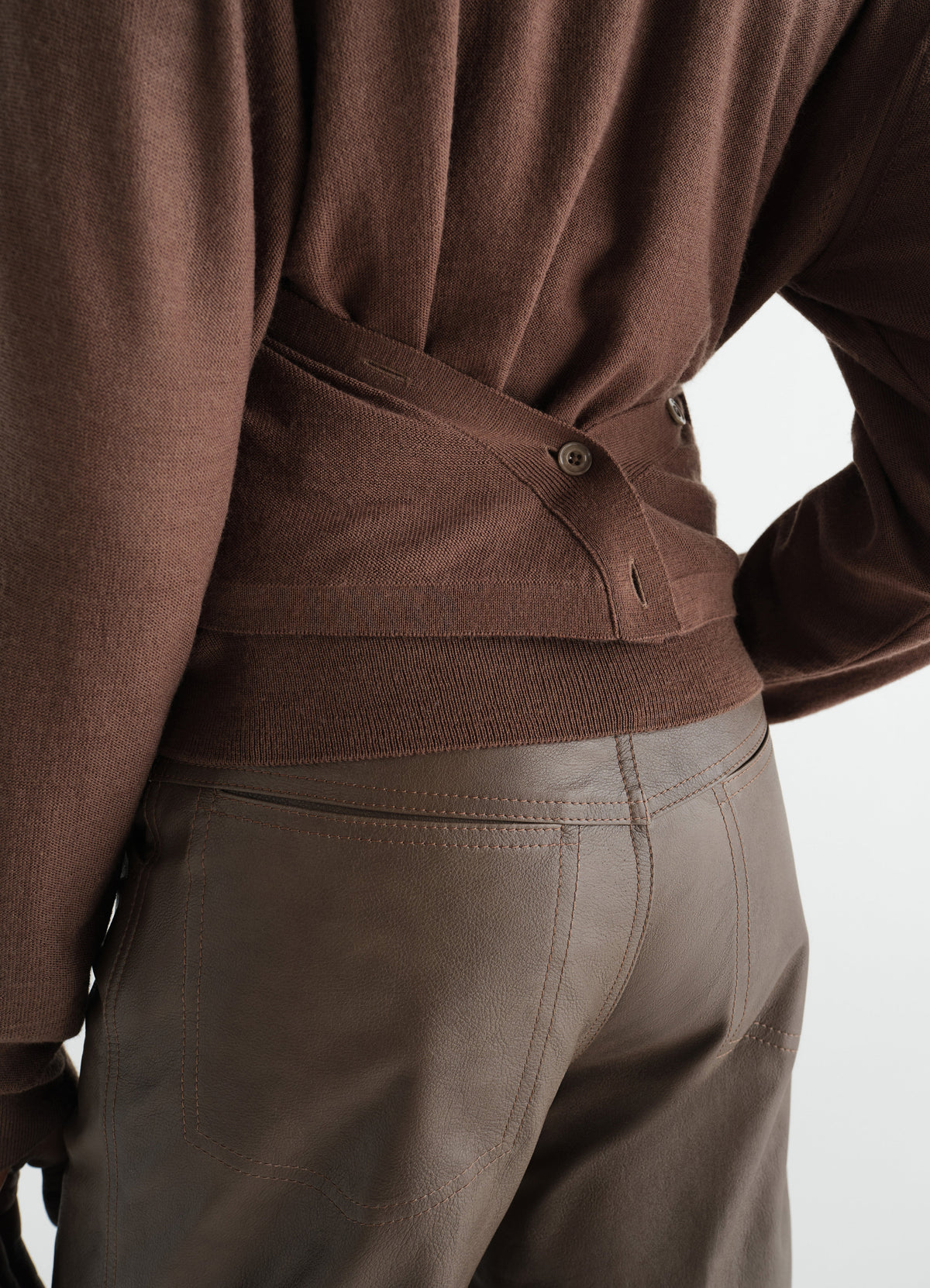 CARDIGAN TROMPE-L'ŒIL EN MÉLANGE DE MÉRINOS
