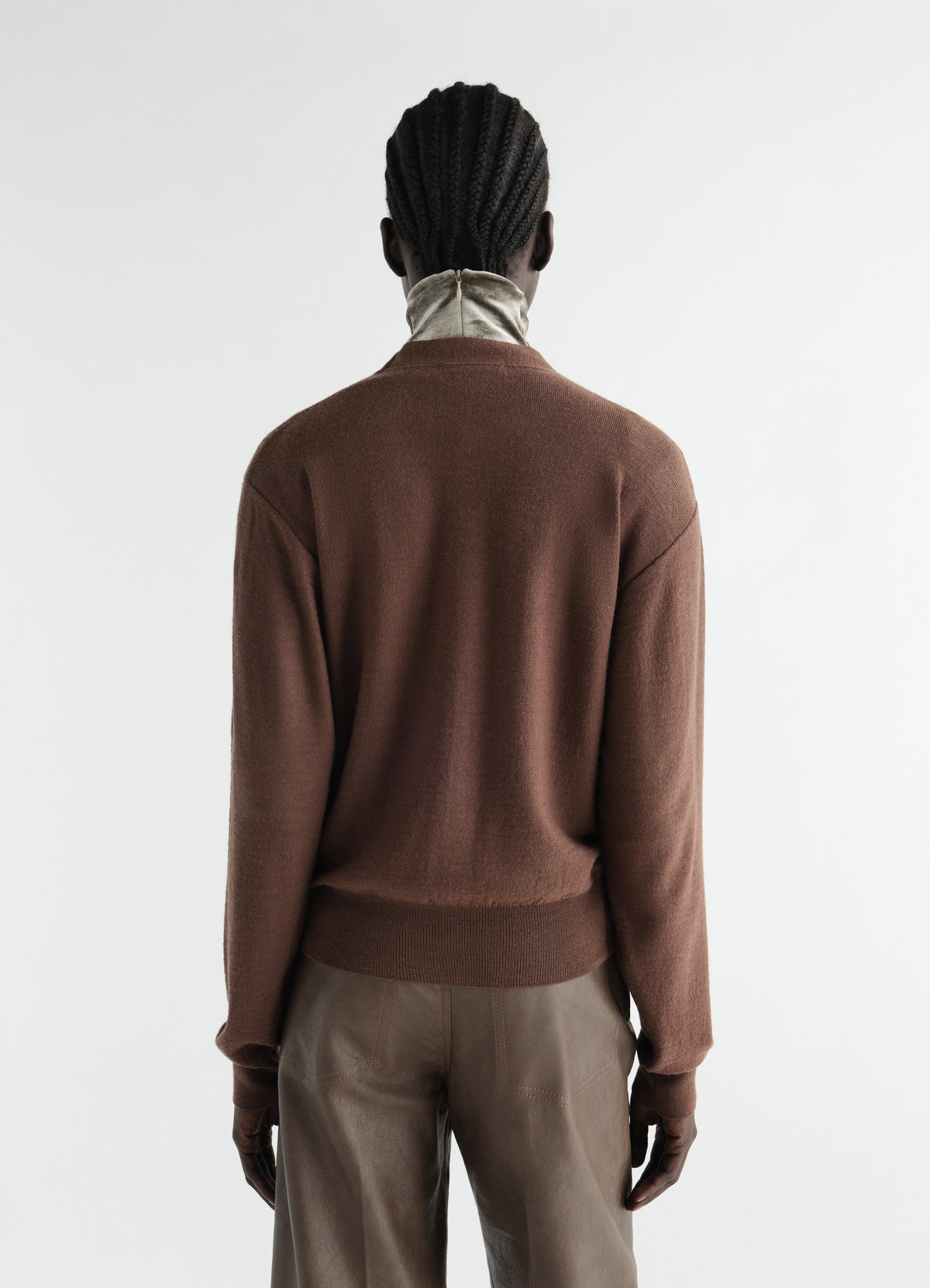 CARDIGAN TROMPE-L'ŒIL EN MÉLANGE DE MÉRINOS