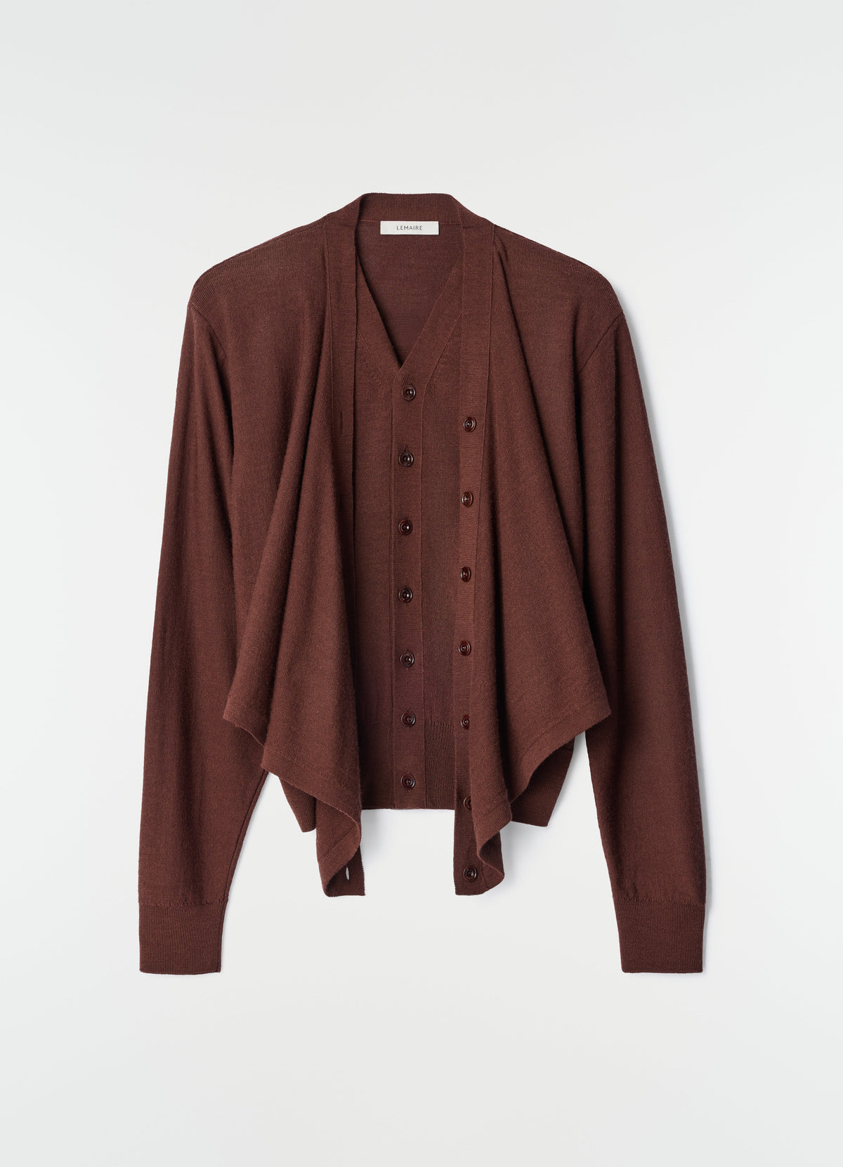 CARDIGAN TROMPE-L'ŒIL EN MÉLANGE DE MÉRINOS