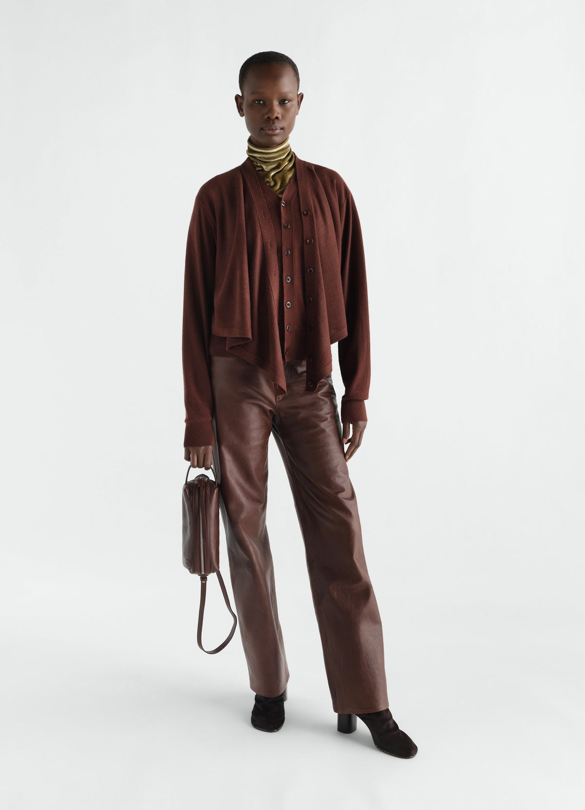 CARDIGAN TROMPE-L'ŒIL EN MÉLANGE DE MÉRINOS