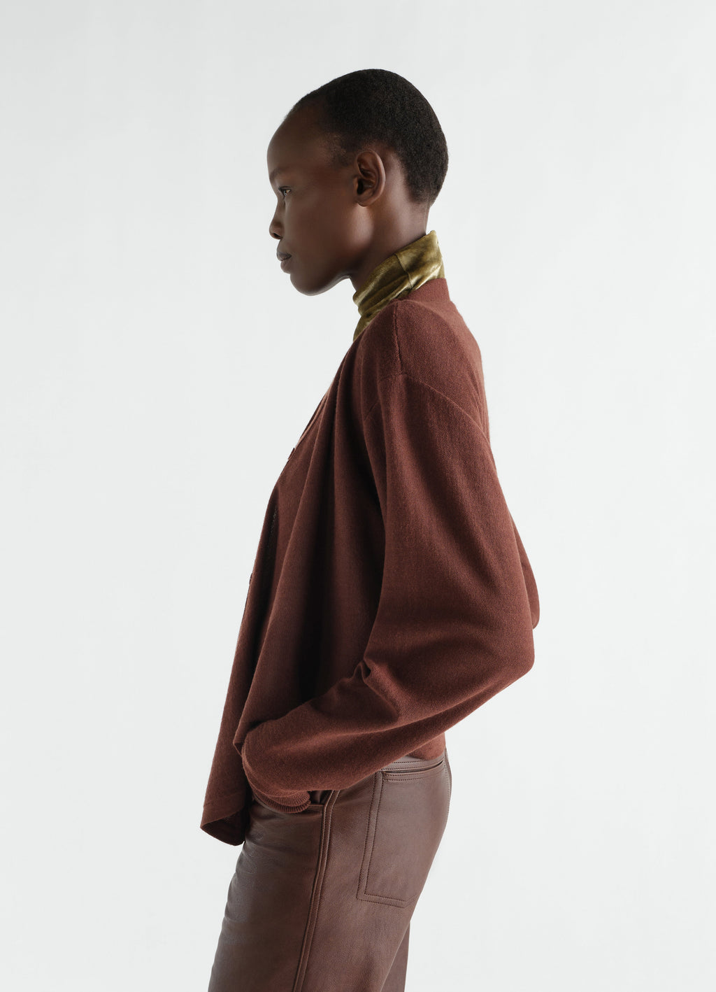 CARDIGAN TROMPE-L'ŒIL EN MÉLANGE DE MÉRINOS