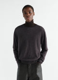 CREW NECK SWEATER IN MOULINE FINE MERINO WOOL