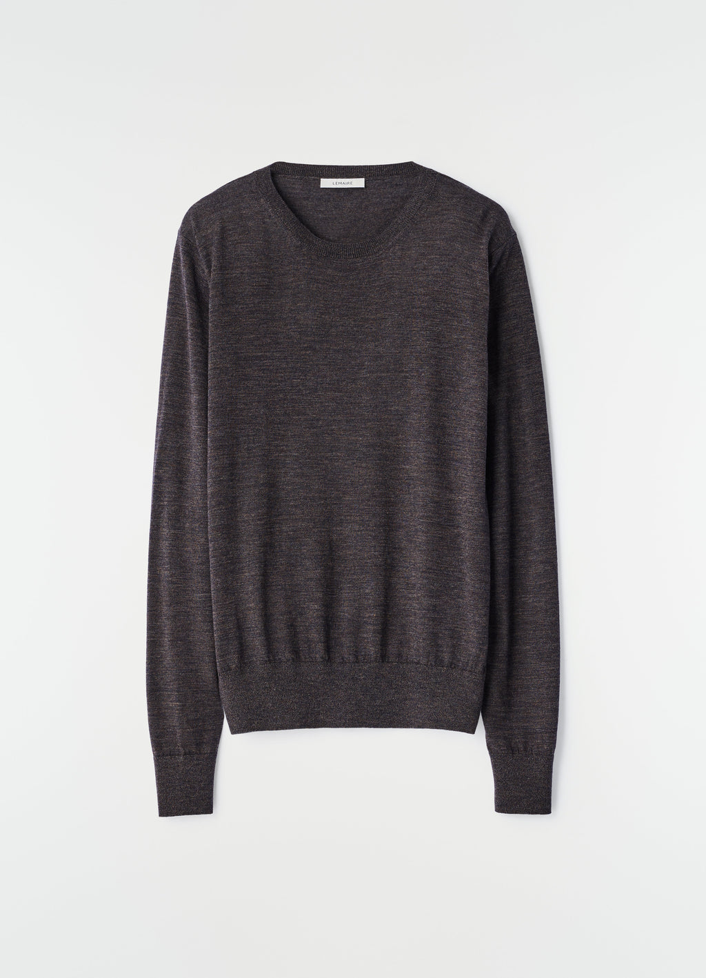 CREW NECK SWEATER IN MOULINE FINE MERINO WOOL