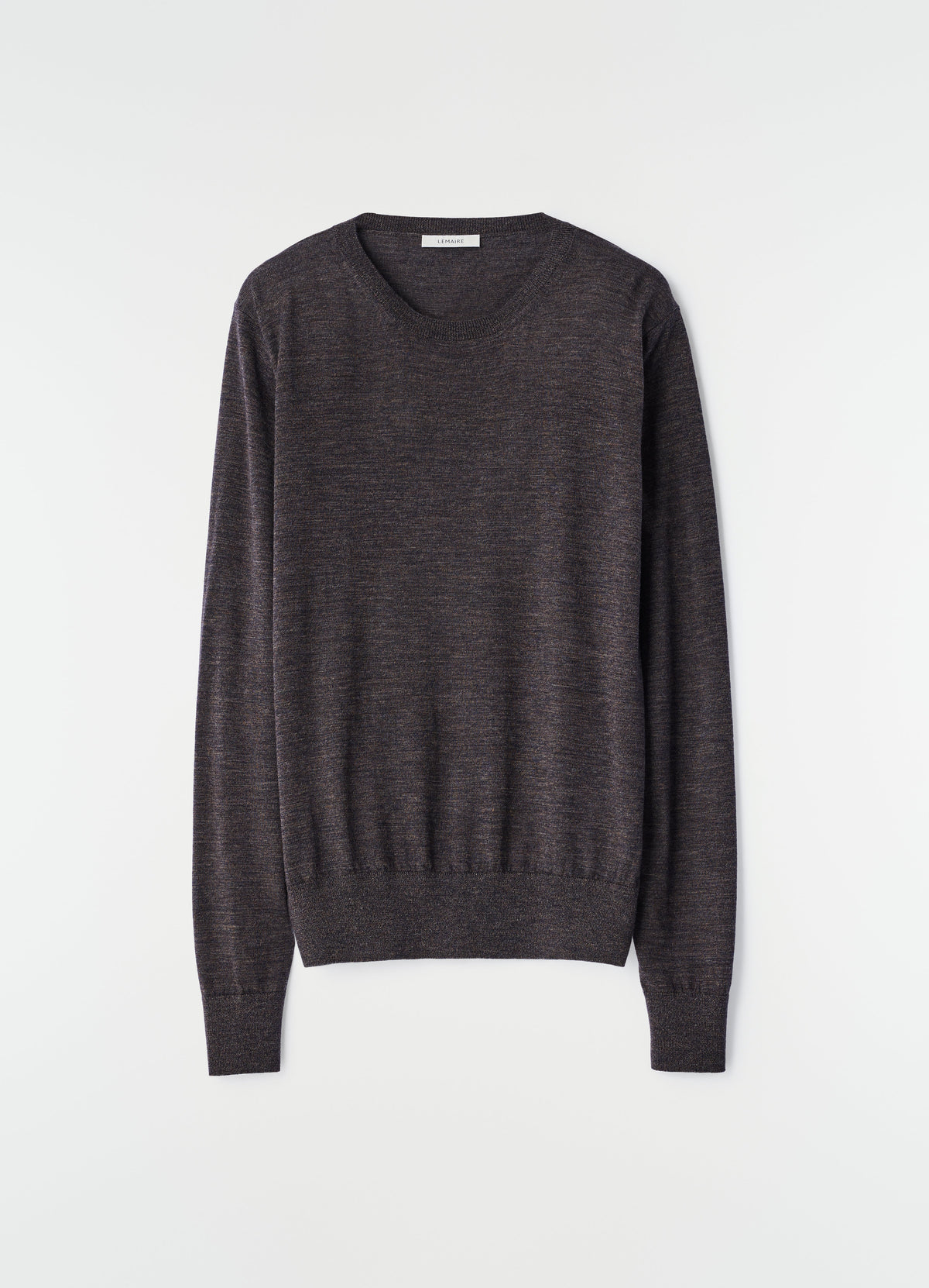 CREW NECK SWEATER IN MOULINE FINE MERINO WOOL