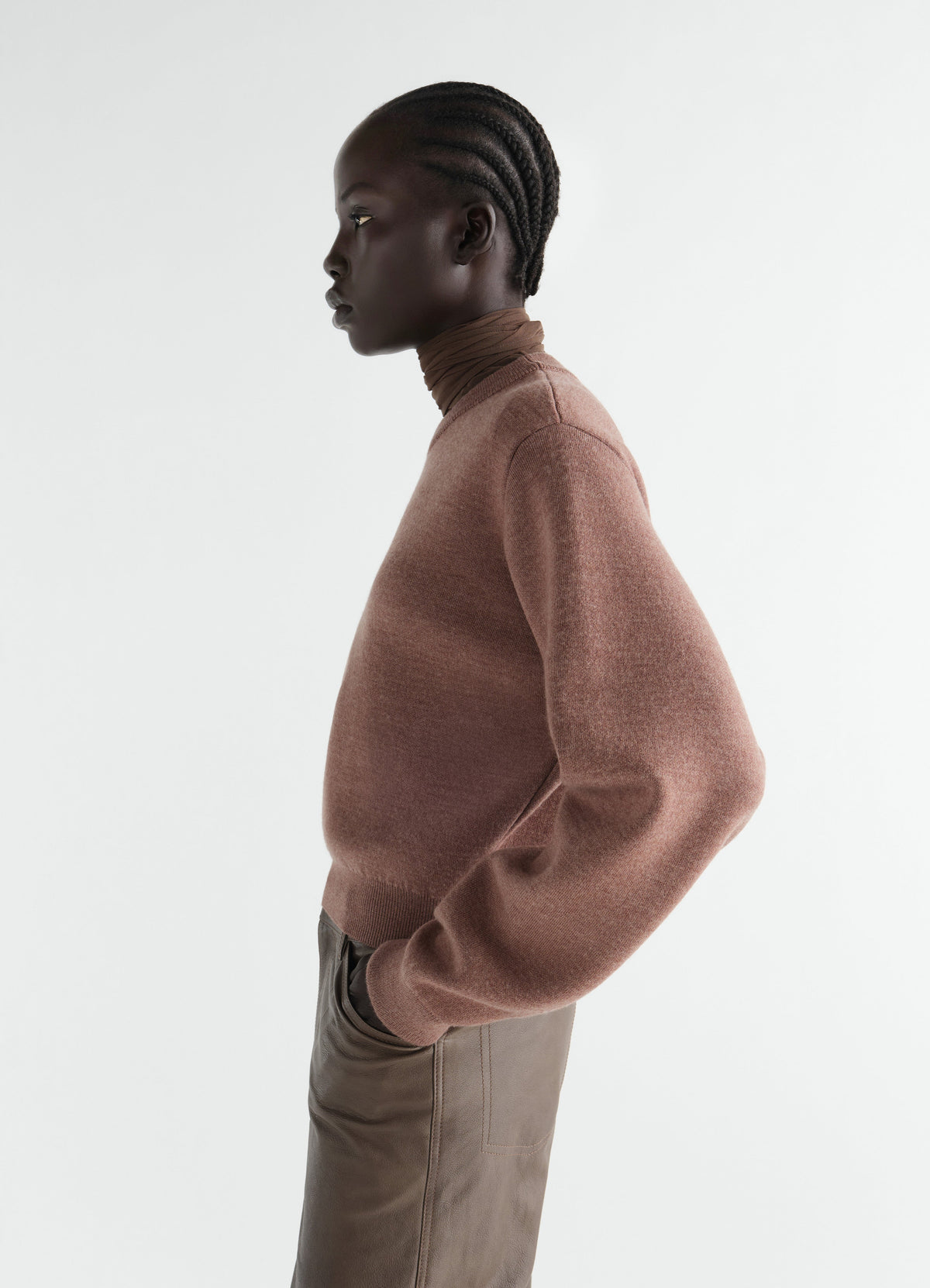 SHORT SWEATSHIRT IN FELTED MERINO WOOL