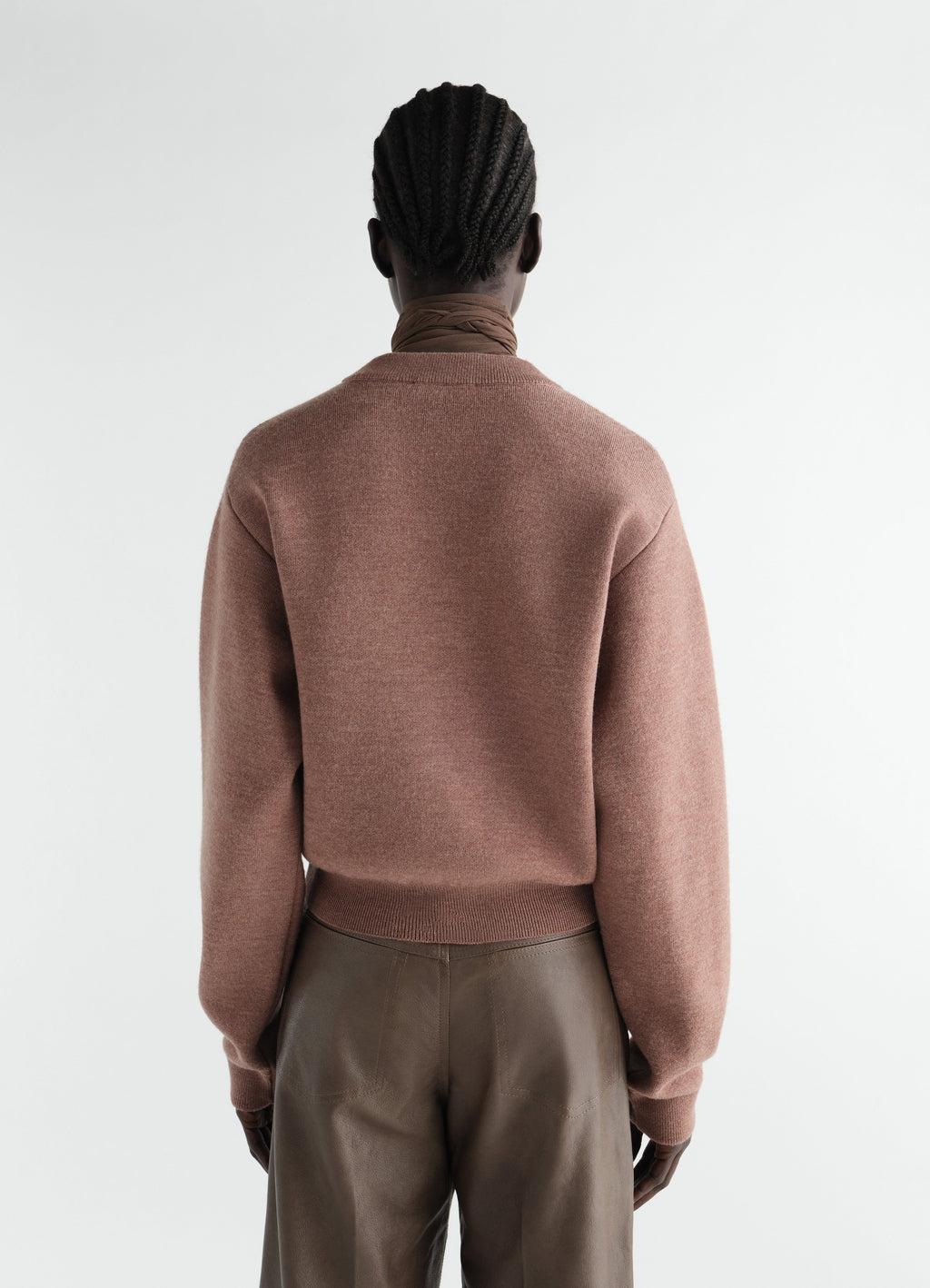 SWEAT-SHIRT COURT EN LAINE MÉRINOS FEUTRÉE