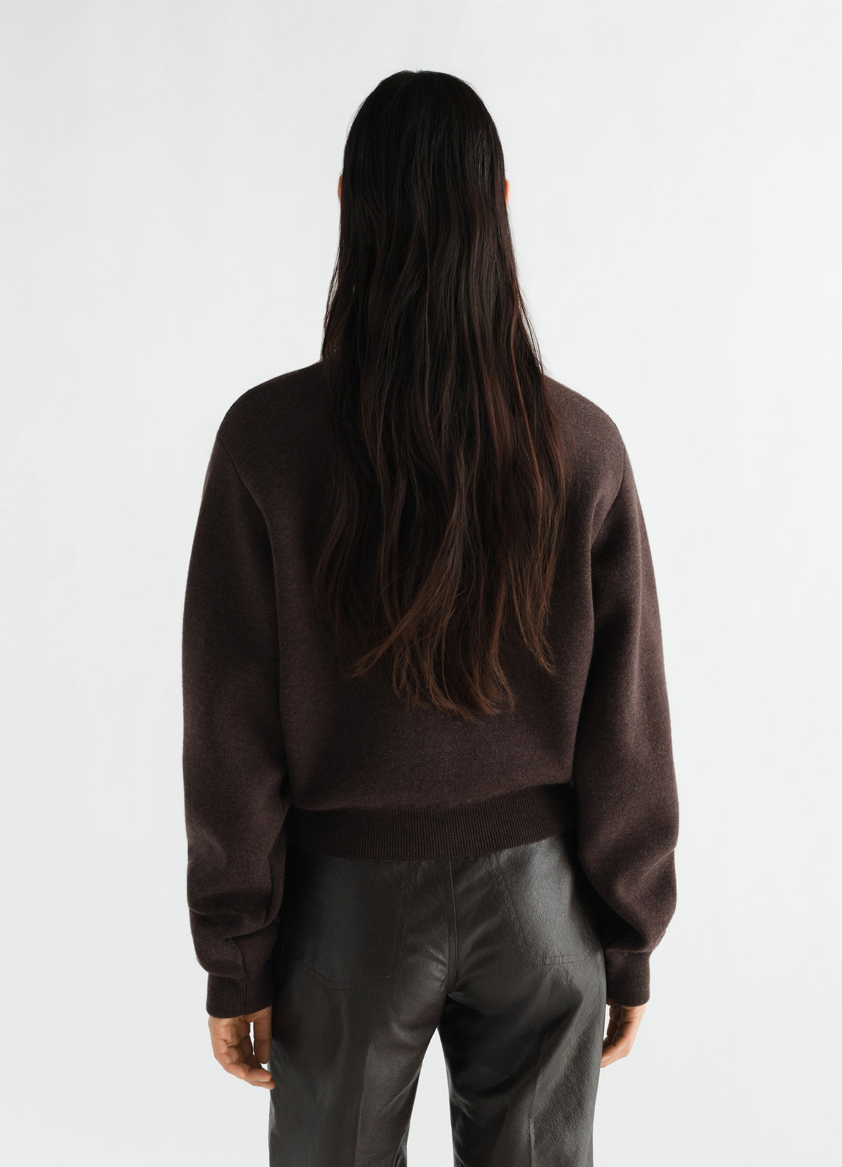 SHORT SWEATSHIRT IN FELTED MERINO WOOL