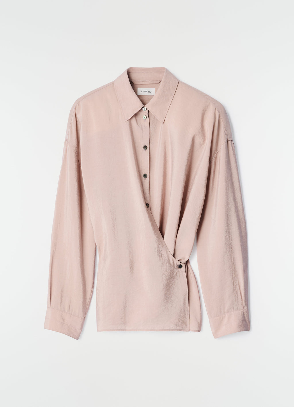 CHEMISE À COL DROIT ET TORSADÉ EN SOIE SÈCHE