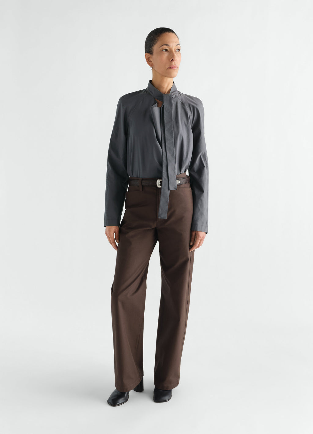 ASCOT BLOUSE IN WASHED COTTON SILK