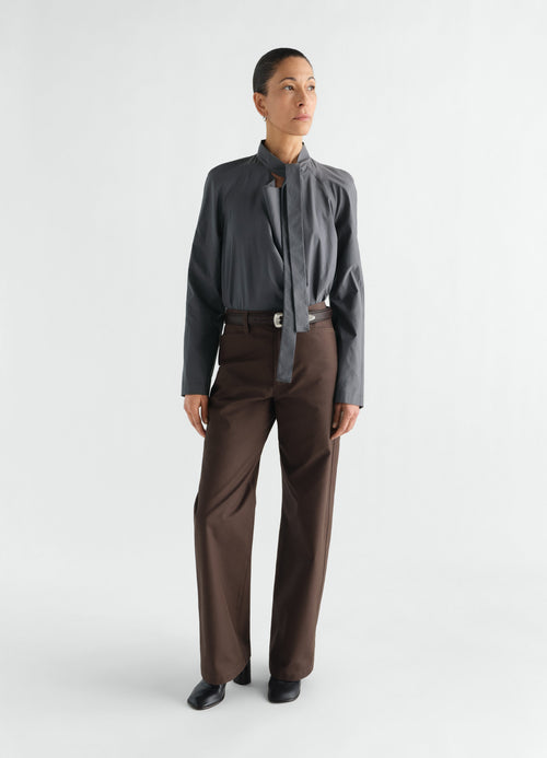 CHEMISIER ASCOT EN COTON ET SOIE LAVÉS