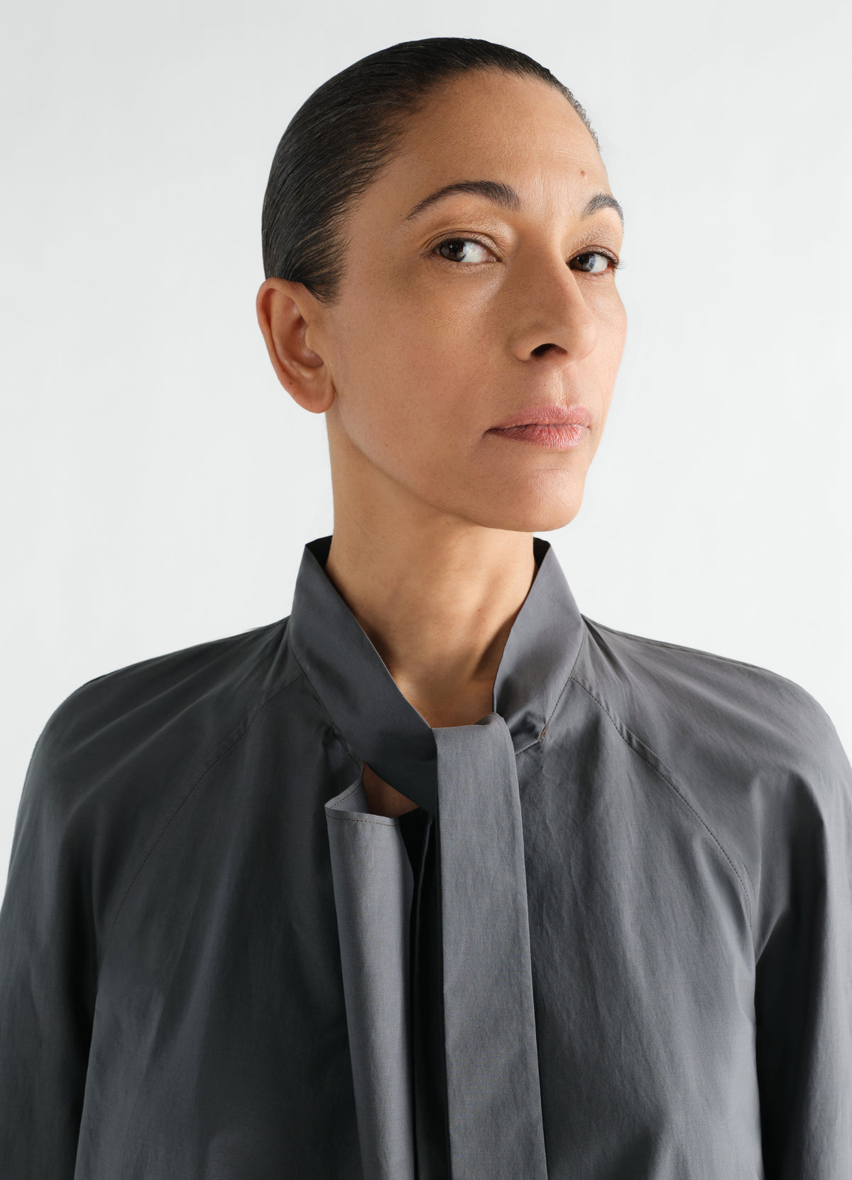 ASCOT BLOUSE IN WASHED COTTON SILK